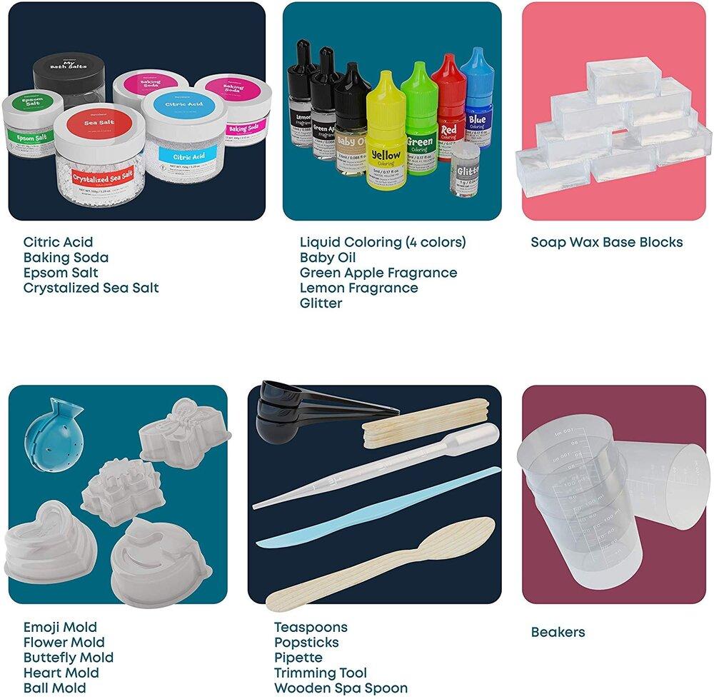 DIY Bath Bomb Soap Making Kit for Kids, 2-in-1 Spa STEM Science Kits Gift